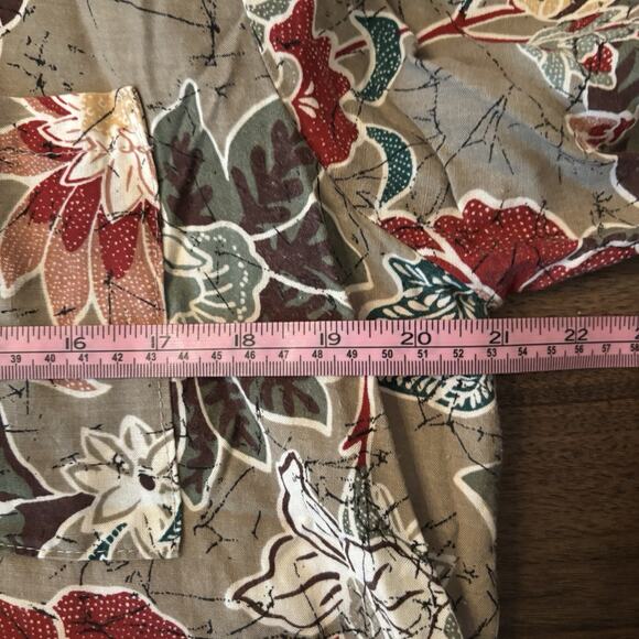 Vintage Ms. Paquette USA Two-Piece Top Flare Skirt Button Up Set Boho Floral-M - Picture 7 of 16